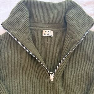 Acne Studios Green V-Neck Sweater
